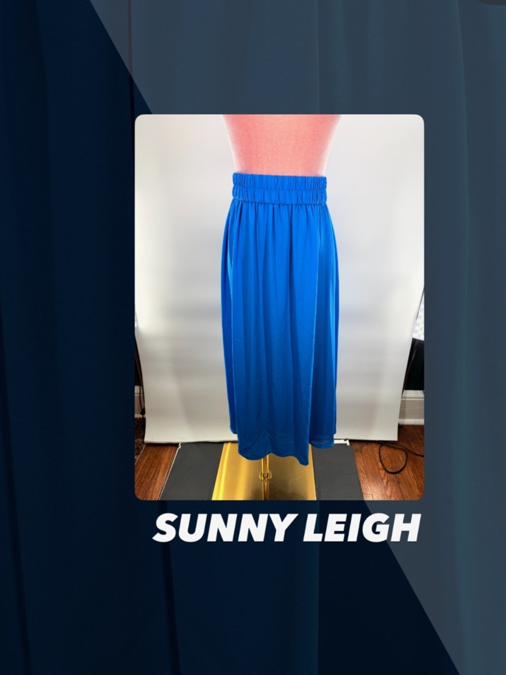 EUC Sunny Leigh Blue Midi Skirt